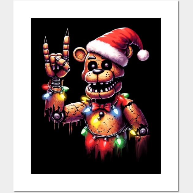 Rock Christmas Five Nights At Freddys Wall Art by DarkWave